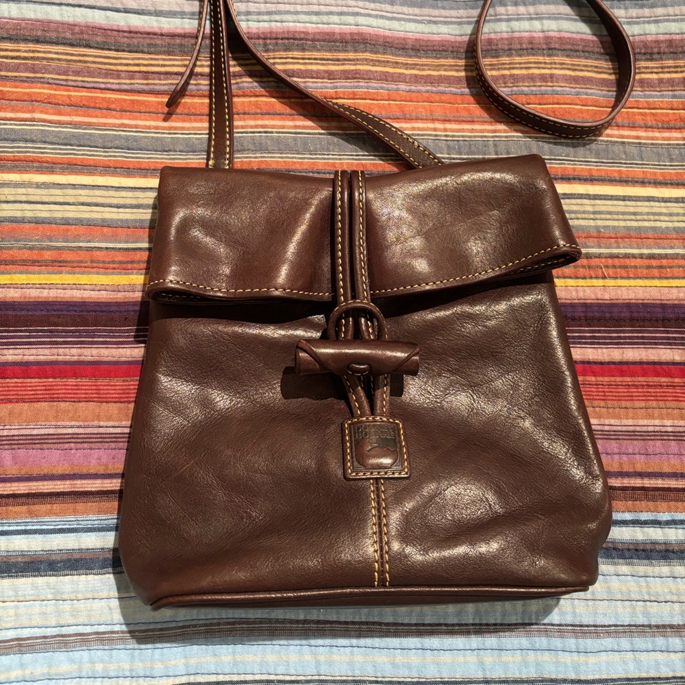 Dooney & Bourke Florentine Brown Leather Crossbody Bag